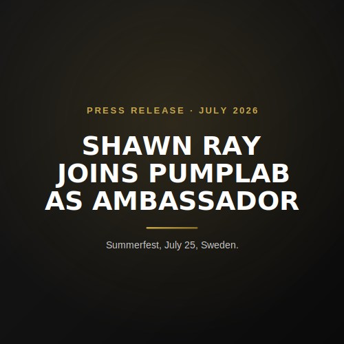 Shawn Ray joins PumpLab as Global Brand Ambassador, announced July 2026