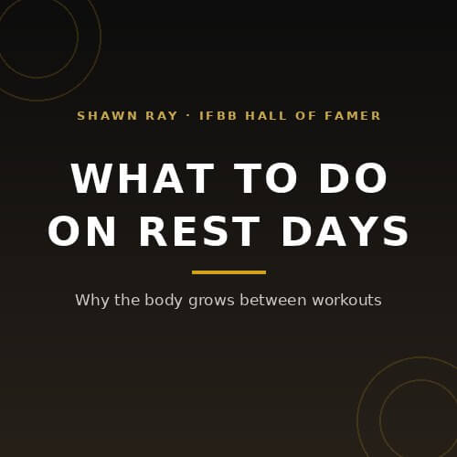 What to Do on Rest Days: why the body grows between workouts, from IFBB Hall of Famer Shawn Ray on BuildWithPros