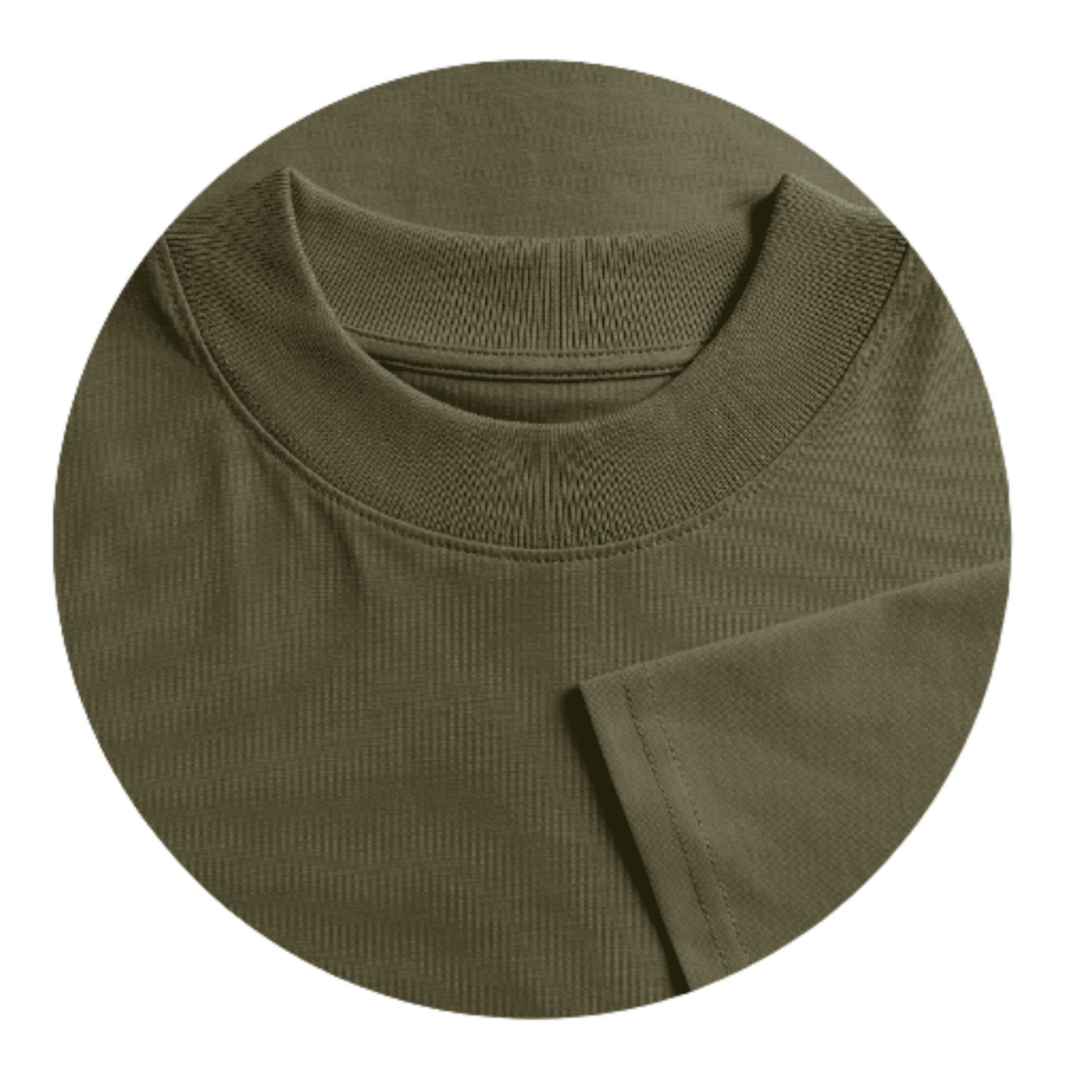 Legacy Club khaki t-shirt fabric close-up detail