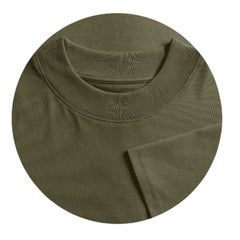 Legacy Club khaki t-shirt fabric close-up detail