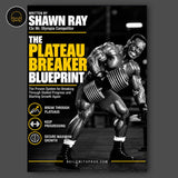 Audiobook cover for The Plateau Breaker Blueprint by Shawn Ray, breaking a workout plateau