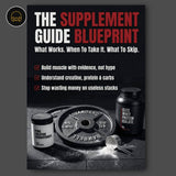Audiobook cover for The Supplement Guide Blueprint by Shawn Ray, supplement guidance for experienced lifters